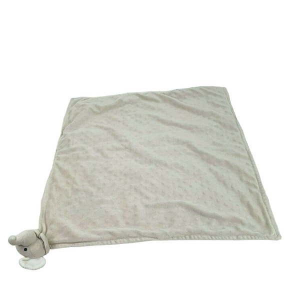 Lovie Elephant Blanket Large Blankie Lovey Minky Dot Gray 25 in Wubbie Security - Picture 3 of 6